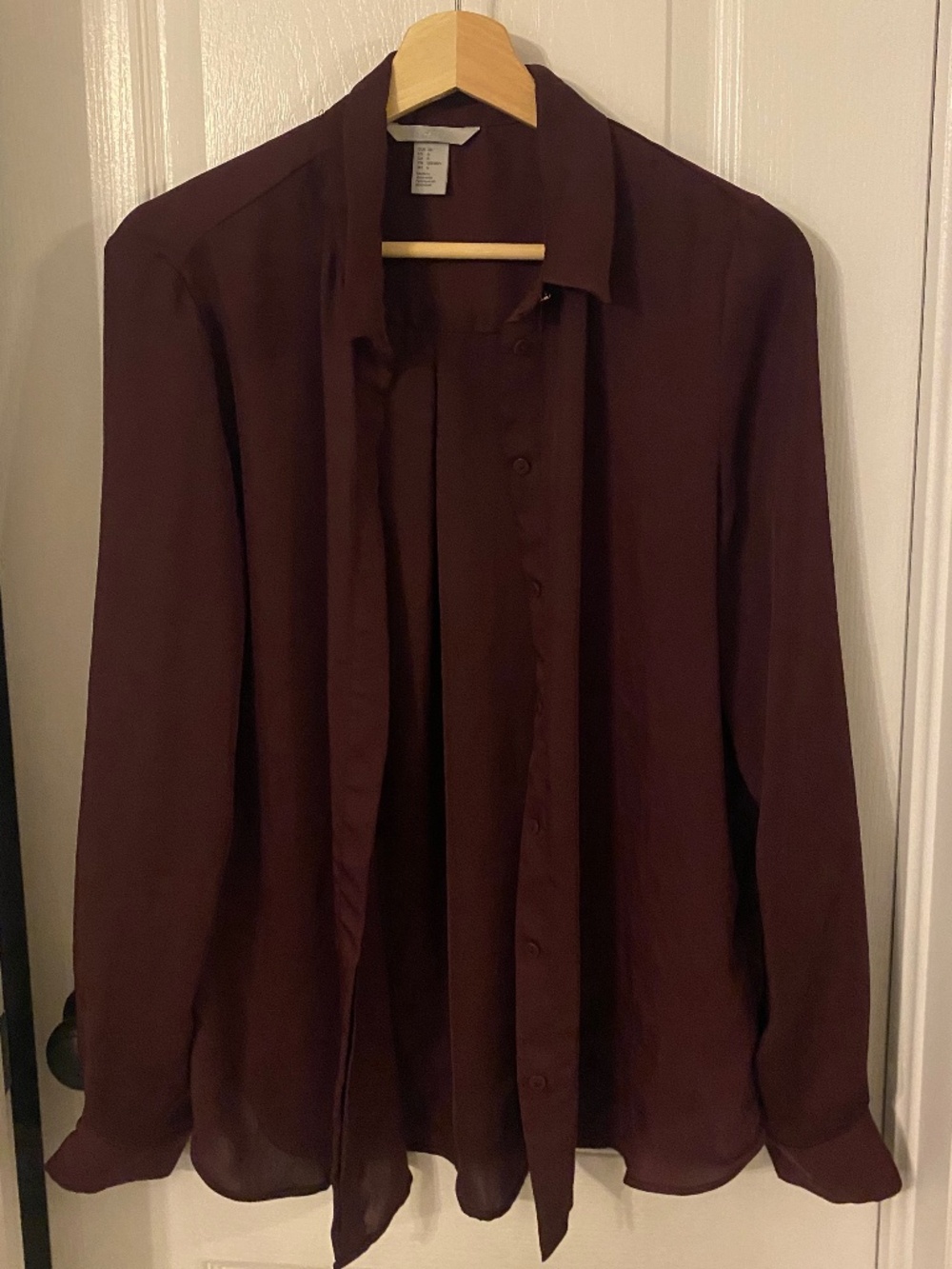 H&M Burgundy Button-Up Blouse